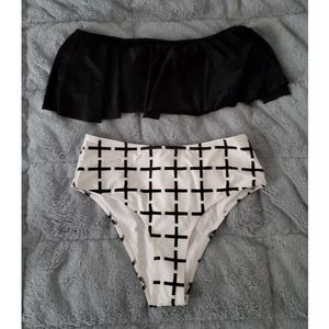 Black & White High Waisted Bikini - NWT